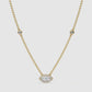 Halo Marquise Cut Solitaire Station Necklace
